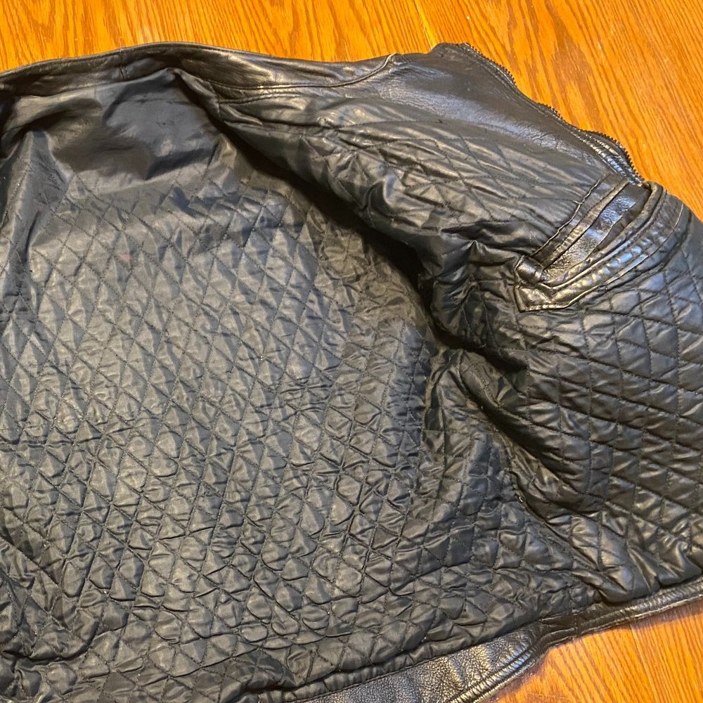 Vintage Moto Cuir Leather Jacket w/ Road Rash - Picture 10 of 14